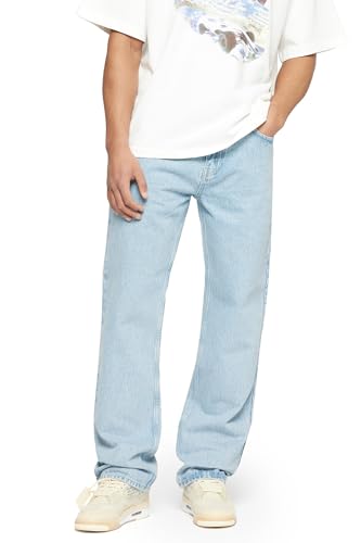 Buroc's Herren Straight Fit Jeans Hose Stretch Denim Männer Jeanshose Lang Streetwear, Farbe:Blue, Hosengröße:W32 L30 von Buroc's
