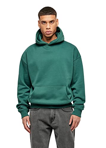 Burocs Herren Oversized Heavy Basic Hoodie in Grün, Kapuzenpullover, Baumwollmix, Überschnittene Schultern, Casual Streetwear, Größe:L, Farbe:Green von Buroc's