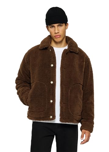 Burocs Teddy Jacket - brown - Herrenjacke aus softem Teddy-Stoff - Druckknopfleiste - gesteppte Wattierung, Größe:L, Farbe:Brown von Burocs