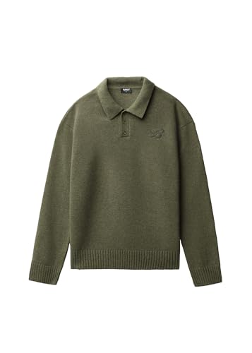 Burocs Wool Polo Sweater - Green - Herren Pullover - Regular Fit - Feinstrick & Polo Kragen - Mit Knopfleiste & B Stitching - 80% Wolle (35% recycelt), 20% Polyamid, Größe:XS, Farbe:Green von Burocs