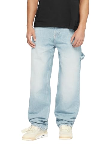 Burocs Baggy Fit Jeans - Sand Blue - Jeans Herren - 5-Pocket-Style - Mit YKK-Reißverschluss & Werkzeugschlaufe - 100% Baumwolle, Farbe:Sand Blue, Hosengröße:W32/L32 von Burocs