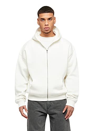 Herren Oversized Basic Zip Hoodie Oversized Fit Heavy, Größe:L, Farbe:Off White von Buroc's