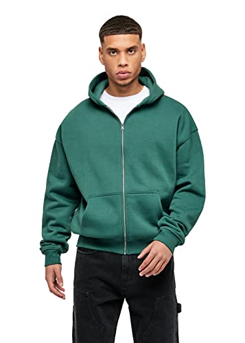 Herren Oversized Basic Zip Hoodie Oversized Fit Heavy, Größe:S, Farbe:Green von Buroc's