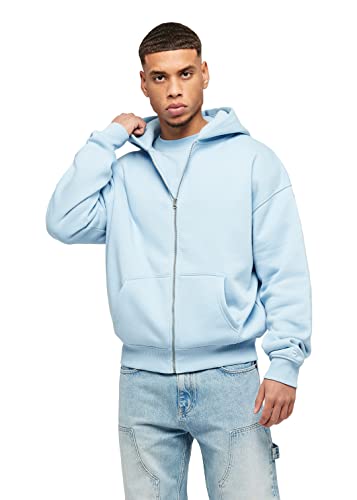 Herren Oversized Basic Zip Hoodie Oversized Fit Heavy, Größe:XL, Farbe:Babyblue von Buroc's