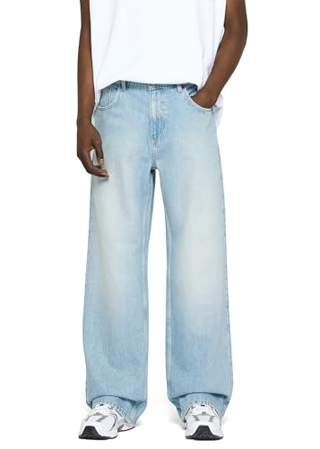 Vince Baggy Fit Jeans Sand Blue Jeans Herren 5 Pocket Style Mit YKK Reißverschluss 100% Baumwolle, Farbe:Sand Blue, Hosengröße:W31 L30 von Burocs