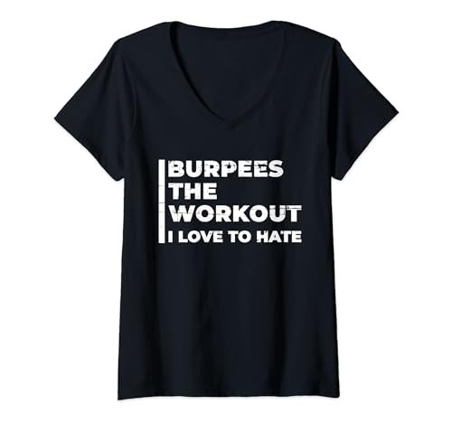 Damen Burpees The Workout Burpees GYM Training Coach T-Shirt mit V-Ausschnitt von Burpees GYM Sport HIIT Training