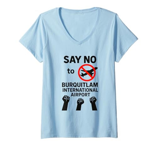 Damen Sag Nein zum lustigen Protest am Flughafen Burquitlam T-Shirt mit V-Ausschnitt Damen Sag Nein zum lustigen Protest am Flughafen Burquitlam T-Shirt mit V-Ausschnitt von Burquitlam Protest Humor Satire Anti Airport Co.