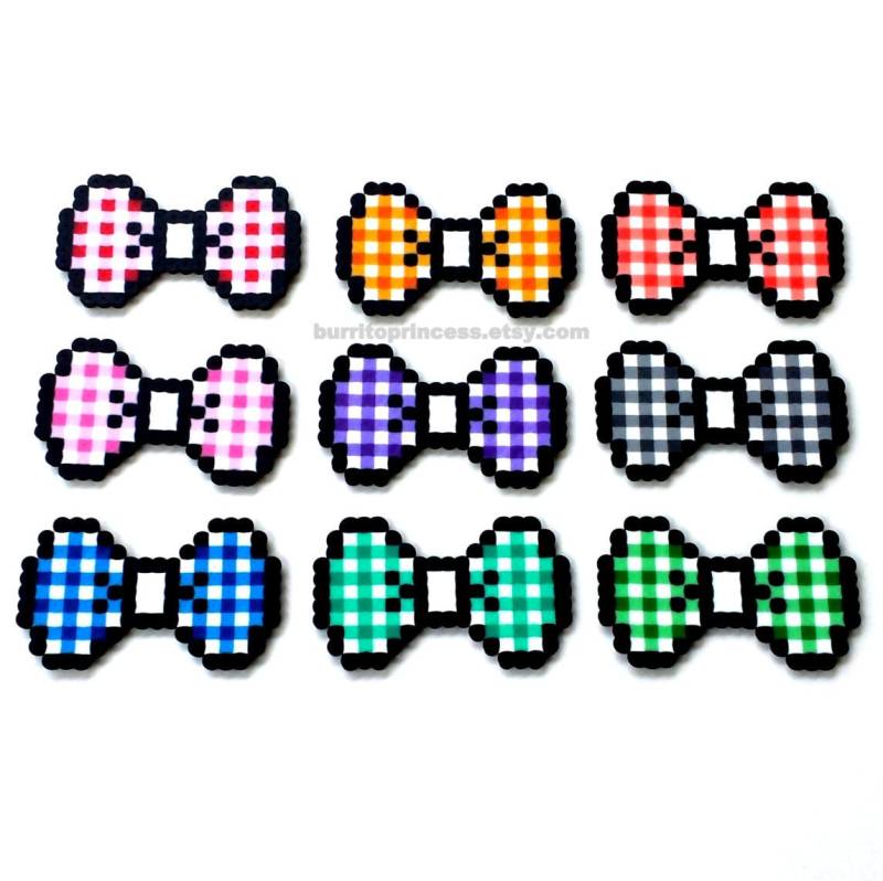 Karierte Haar Bögen - Karierte Fliege 8Bit 8Bit-Fliege Pixel Pixel-Fliege Hochzeit von BurritoPrincess