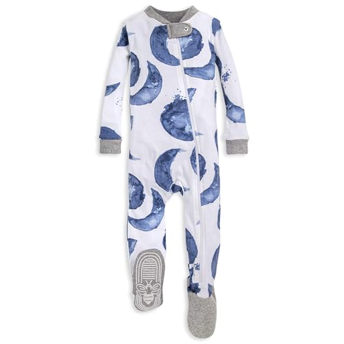 Burt's Bees Baby Baby Jungen Schlafanzug, Reißverschluss vorne, rutschfeste Fußschlaufe, Bio-Baumwolle (Sleeper Pajamas, Zip Front Non-slip Footed Sleeper Pjs) - Indigo Hello Moon, size: 18 monate von Burt's Bees Baby