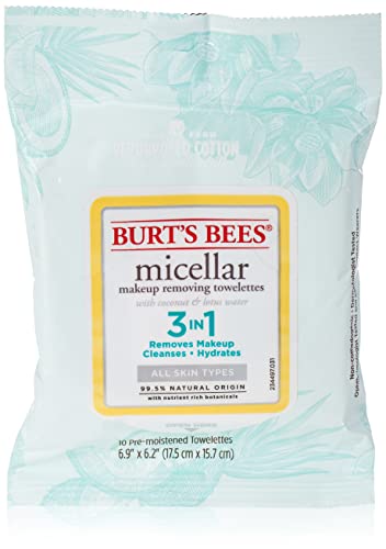 Burt's Bees Burts Bees Micellar Make-up Entfernungs-Handtücher, Kokosnuss & Lotuswasser, 10 Stück, 10 Stück von Burt's Bees