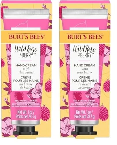 Burt's Bees Handcream Wild Rose & Berry - Handcreme mit Sheabutter - Handpflege für trockene Hände - 500436 (Packung mit 2) von Burt's Bees