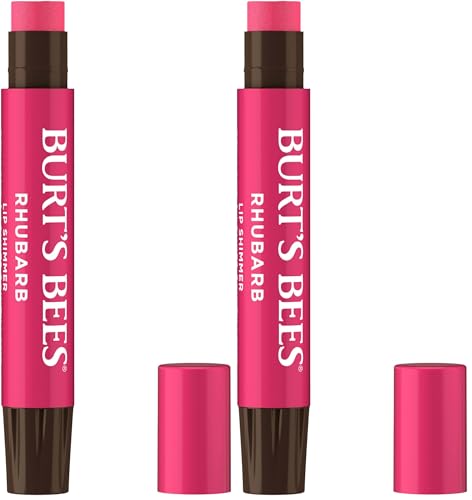 Burt's Bees Lip Shimmer for Women, Rhubarb, 0.09 Ounce (Packung mit 2) von Burt's Bees