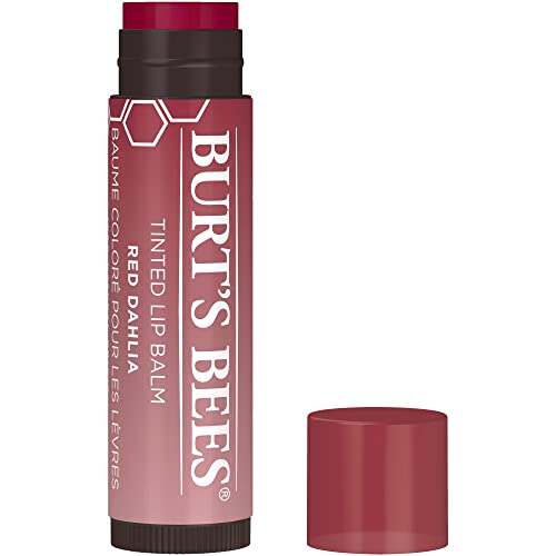 Burt´s Bees Tinted Lip Balm Red Dahlia (gefärbter Lippenpflegestift, in neutralem Farbton, sehr dezent, Lippenbalsam, Pflege, natürliche Inhaltsstoffe) 501102 von Burt's Bees