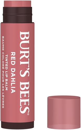 Burt´s Bees Tinted Lip Balm Red Dahlia (gefärbter Lippenpflegestift, in neutralem Farbton, sehr dezent, Lippenbalsam, Pflege, natürliche Inhaltsstoffe) 501102 von Burt's Bees