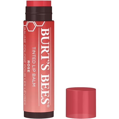 Burt´s Bees Tinted Lip Balm Rose (gefärbter Lippenpflegestift, in neutralem Farbton, sehr dezent, Lippenbalsam, Pflege, natürliche Inhaltsstoffe) 501108 von Burt's Bees