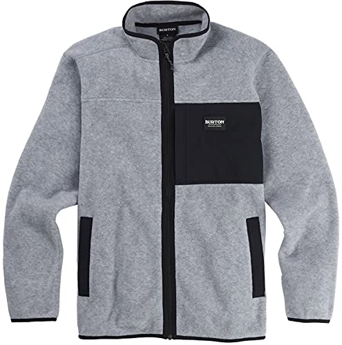 Burton Herren Durchgehender Reißverschluss Sport-Kapuzenpullover, Gray Heather/True Black, X-Large von Burton