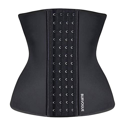 Burvogue Taillentrainer für Gewichtsverlust, für Damen, Bauchweggürtel, Latex-Korsett - Schwarz - X-Large von Burvogue