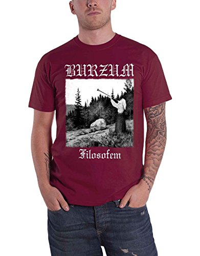 Burzum T Shirt Filosofem 2018 Album Lyrics Band Logo Nue offiziell Herren Maroon von Burzum