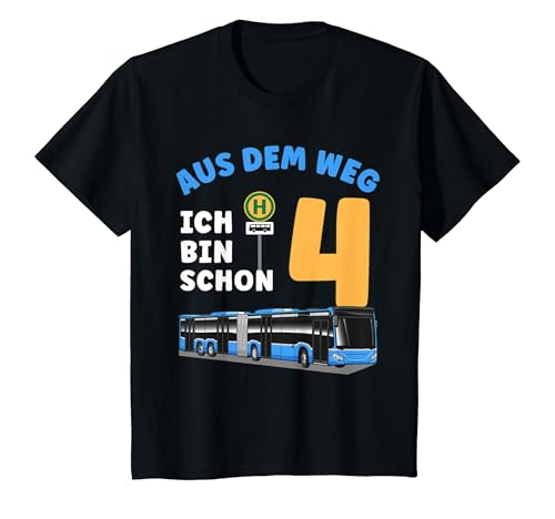 Kinder 4 Jahre Junge Kleiner Busfahrer 4. Geburtstag Bus Gelenkbus T-Shirt Kinder 4 Jahre Junge Kleiner Busfahrer 4. Geburtstag Bus Gelenkbus T-Shirt von Bus Geschenk Kinder 4 Jahre Geburtstagsshirt