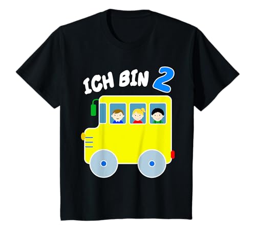 TShirt Bus Geburtstag 2 Jahre Kind Schulbus Geburtstagsshirt T-Shirt von Bus Shirt 2. Geburtstag