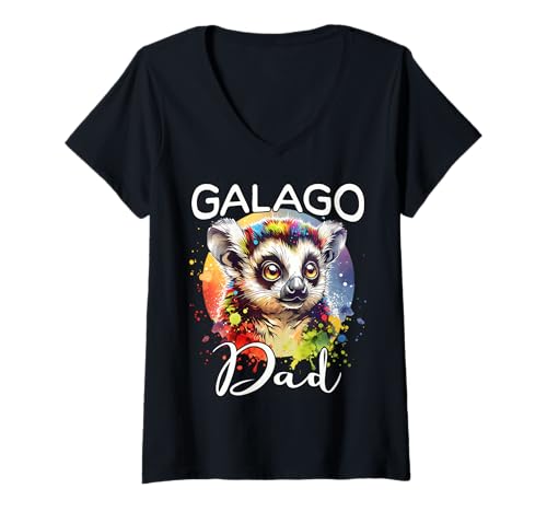 Damen Galago Dad Buschbaby Papa T-Shirt mit V-Ausschnitt von Buschbaby Papa Für Herren