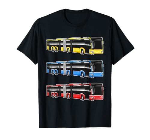 Busfahrer Bus Fahrzeug Gelenkbus T-Shirt für Bus-Fans, Klassik-Liebhaber, Familien, Erwachsene, Kinder - Unisex Erwachsene - Multicolored - Small - Kurzarm - Klassisch - T-Shirt von Busfahrer Geschenk Bus Zubehör