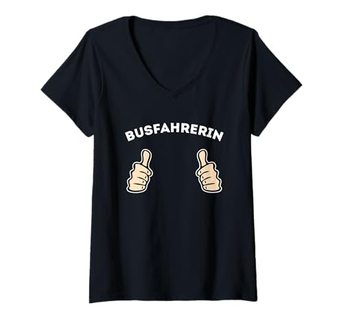 Damen Busfahrerin Beruf Busfahren Ausbildung Lustiges Motiv T-Shirt mit V-Ausschnitt Damen Busfahrerin Beruf Busfahren Ausbildung Lustiges Motiv T-Shirt mit V-Ausschnitt von Busfahrerin Ausbildung Beruf Busfahrer Zubehör