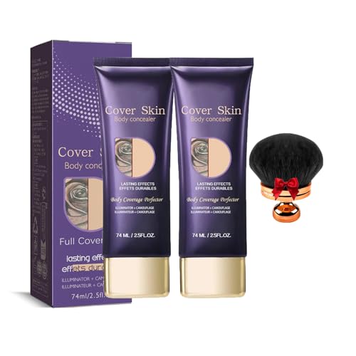 All Over Complexion Perfector,Lasting Effects Body Coverage Perfector With Brush,Natural Glow Leg And Body Cover Up Makeup Waterproof Long-Lasting Transfer Resistant For Men Women (2PCS) von Busgiuar