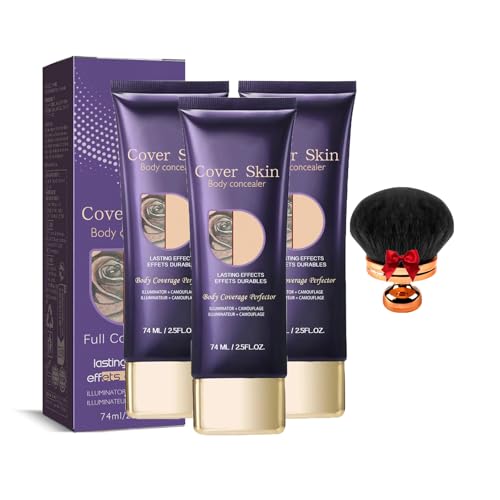 All Over Complexion Perfector,Lasting Effects Body Coverage Perfector With Brush,Natural Glow Leg And Body Cover Up Makeup Waterproof Long-Lasting Transfer Resistant For Men Women (3PCS) von Busgiuar