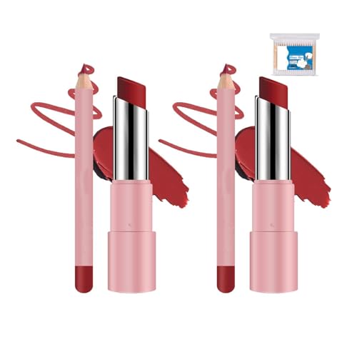 Genli Lip Balm,Genli Lifter Glaze Oil Lip Balm Lipstick Set Drip Lip Gloss with 24hrs of Smooth,Long-Lasting Waterproof Matte Lipstick and Lip Liner Set,Moisturizing and Hydrating (2*#04) von Busgiuar