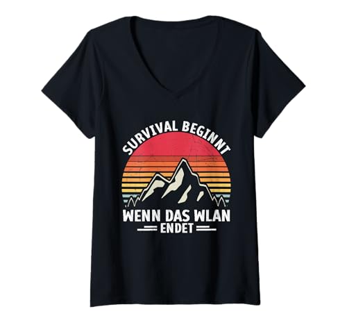 Damen Bushcraft Fans Survival Berg Outdoor Camping Ausrüstung T-Shirt mit V-Ausschnitt Damen Bushcraft Fans Survival Berg Outdoor Camping Ausrüstung T-Shirt mit V-Ausschnitt von Bushcrafting Ausrüstung Outdoor Survival