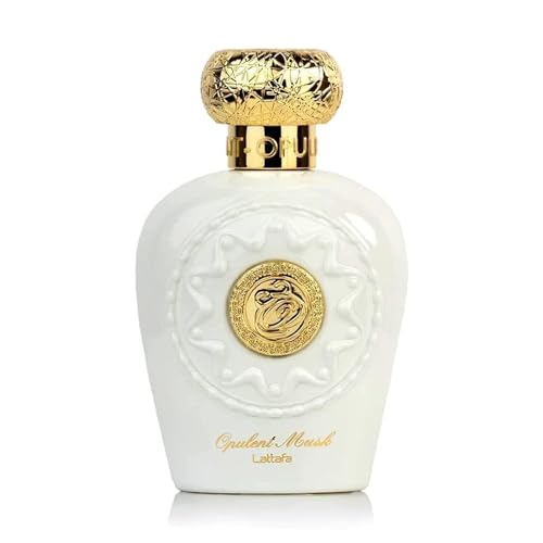 Parfüm Opulent Musk LATTAFA Eau de Parfum Hochwertige und lang anhaltende orientalische arabische Noten von 100 ml weißem Moschus, Safran und zarten Zitrusfrüchten + 1 Bakhoor AL-ZAHRA Kostenlos von Lattafa