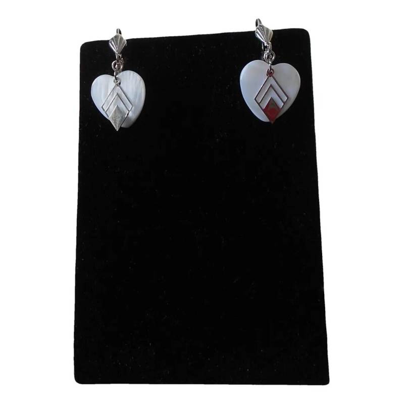 Herz-Ohrringe Aus Perlmutt Für Damen, Handgefertigter Perlmuttschmuck in Frankreich, Ohrringe Im Art-Deco-stil, Paris, Sommer-Perlmutt-Ohrringe von BusinessStyleFR