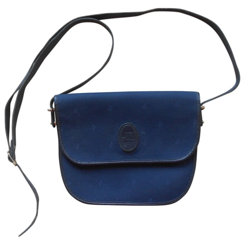 Vintage 1960Er Jahre, Jacques Esterel Handtasche Aus Marineblauem Leder, Damentasche Canvas Und Blauem Umhängetasche, Air France-Tasche von BusinessStyleFR
