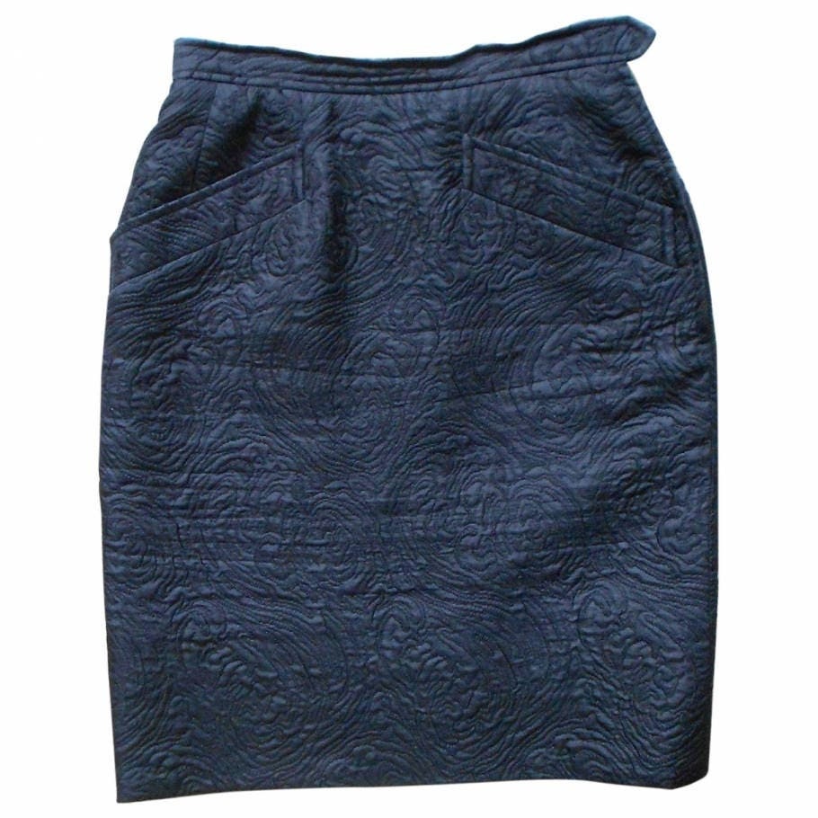 Vintage 1980Er Jahre, Yves Saint Laurent Schwarzer Woll - Und Seidenrock, S, Ysl, Luxuriöser Damenrock, Hergestellt in Frankreich, Saint Laurent von BusinessStyleFR