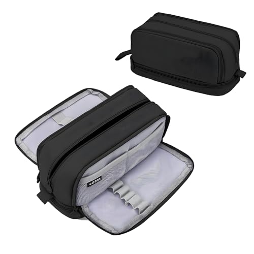 Businey Federmäppchen mit großem Fassungsvermögen, Schwarz , 4-in-1-Stifttasche von Businey