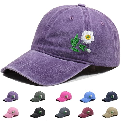 Busnos Blume Baseballmütze Baseballmütze Lustige Trucker Hüte für Frauen Niedliche Lila Distressed Ball Caps Pferdeschwanzmütze für Frauen Busnos Blume Baseballmütze Baseballmütze Lustige Trucker Hüte für Frauen Niedliche Lila Distressed Ball Caps Pferdeschwanzmütze für Frauen von Busnos