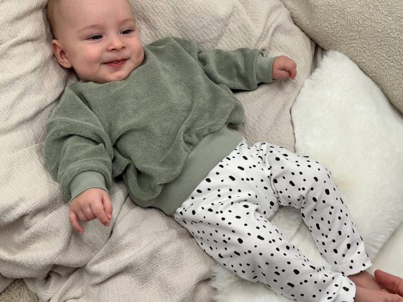 Sweater Frotteejersey // Gr. 44-140 Unisex Pullover Für Babys & Kinder Weicher Frottee in Grün Leggings Hanmdade von Bussifashion