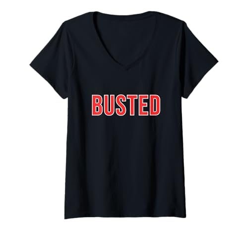 Damen Verschwunden T-Shirt mit V-Ausschnitt Damen Verschwunden T-Shirt mit V-Ausschnitt von Busted