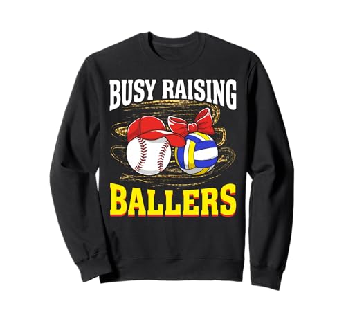 Busy Raising Ballers Baseball Volleyball Mama Leopard Damen Sweatshirt Busy Raising Ballers Baseball Volleyball Mama Leopard Damen Sweatshirt von Busy Raising Ballers tees