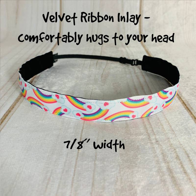 20cm Regenbogen Stirnband/Geschenk Für Junges Mädchen Tween Verstellbares Rutschfestes Knopf-Stirnband-Option Von Busy Bee Stirnbänder von BusyBeeHeadbands