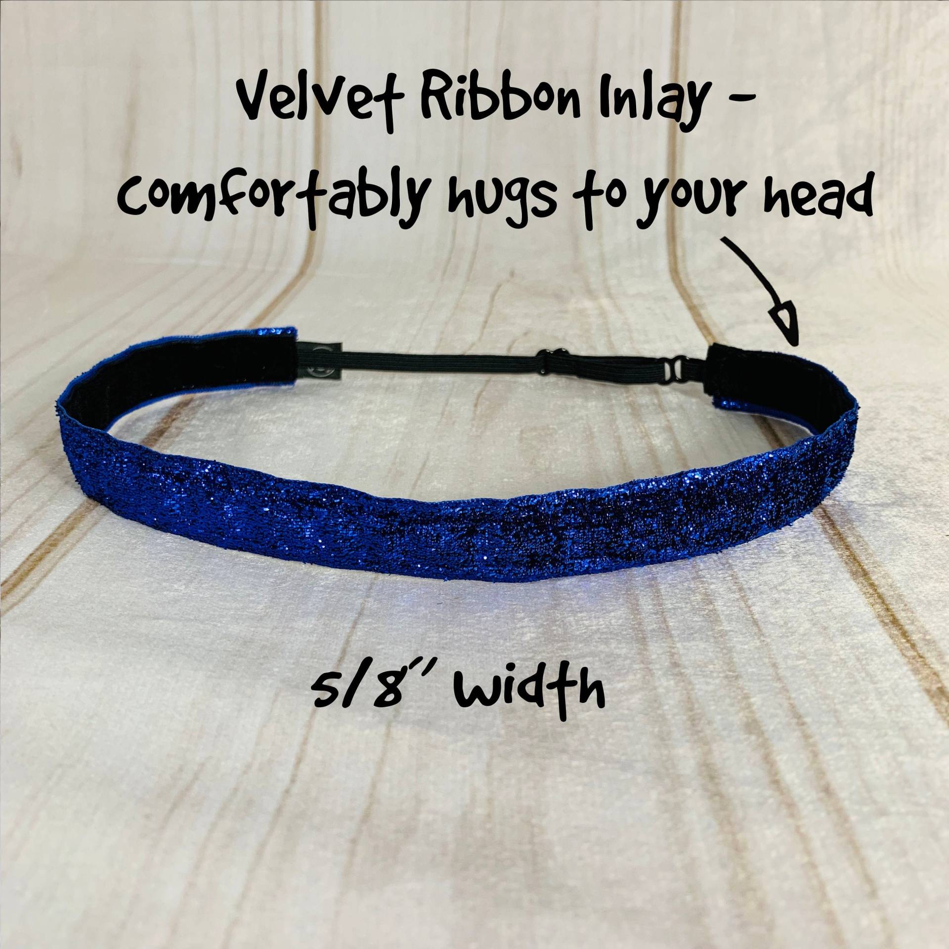 3/8 "Oder 5/8" Blue Sparkle Stirnband/Glitzer Workout Fitness Verstellbares Rutschfestes Knopf-Stirnband-Option Von Busy Bee von BusyBeeHeadbands