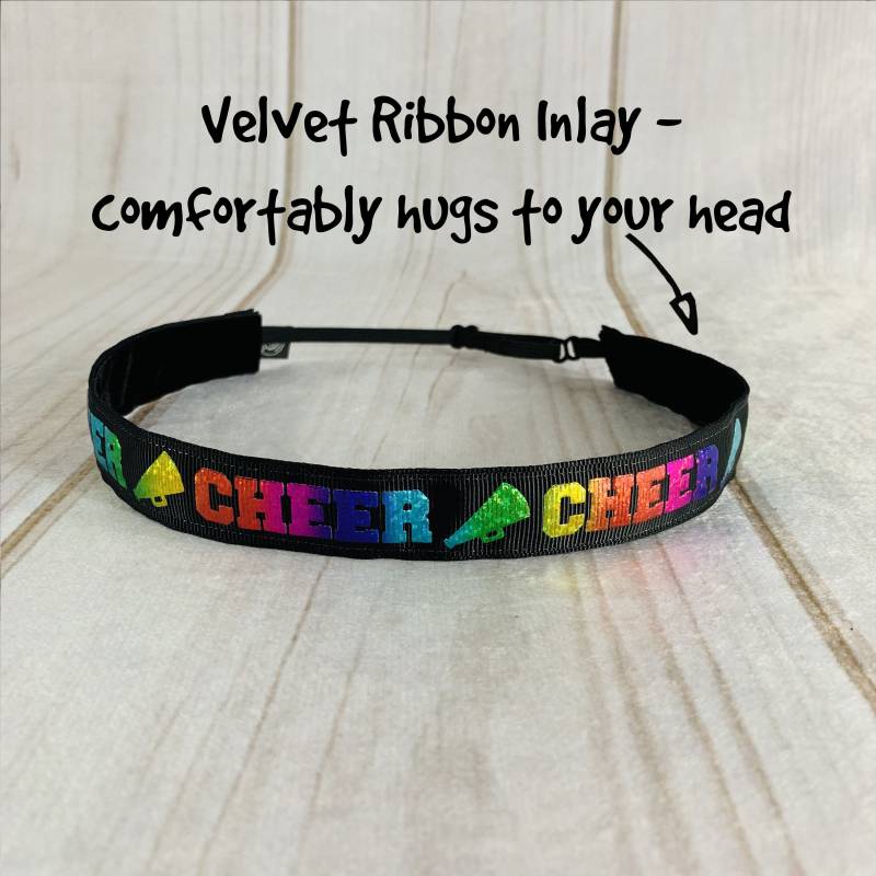 7/8 "Cheer Cheer Stirnband/Cheerleader Verstellbares Rutschfestes Knopf-Stirnband-Option Von Busy Bee Stirnbändern von BusyBeeHeadbands