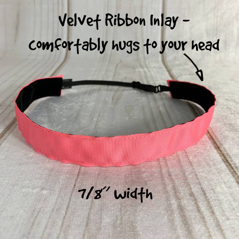 7/8 "Solid Pinks Stirnband/Bubble Gum Neon Fuchsia Verstellbares Rutschfestes Knopf-Stirnband-Option Von Busy Bee Stirnbänder." von BusyBeeHeadbands