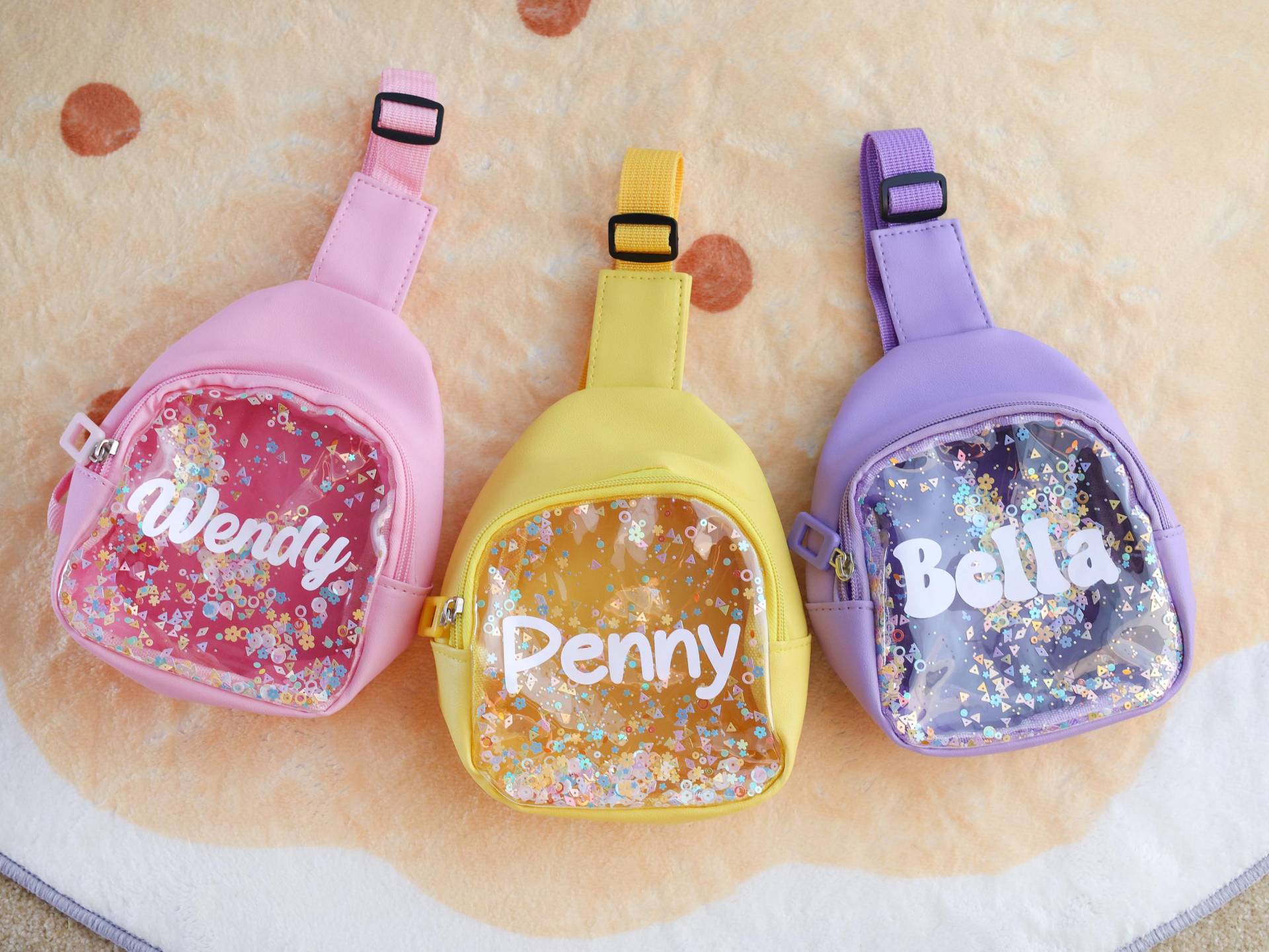 Personalisierte Kinder Lustige Packung, Schultertasche, Cross Body Mini Tasche Für Kleinkinder, Sparkle Sling Bag, Mädchen Geschenke Alter 1 2 3 4 von BusyPawUKR