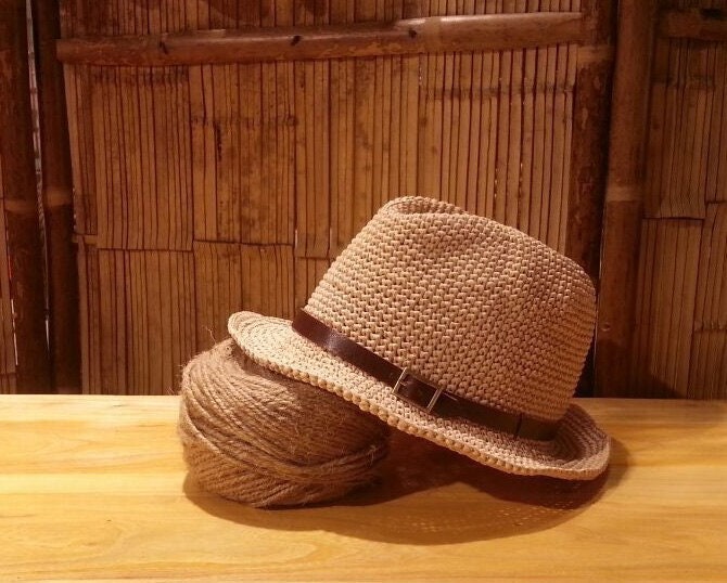 Gehäkelter Fedora Sonnenhut Aus Baststroh Mit Leder-Hutband, Herren Stroh Sonnenhut, Unisex Panama Gehäkelter Fedora Sonnenhut Aus Baststroh Mit Leder-Hutband, Herren Stroh Sonnenhut, Unisex Panama von BusyPaws