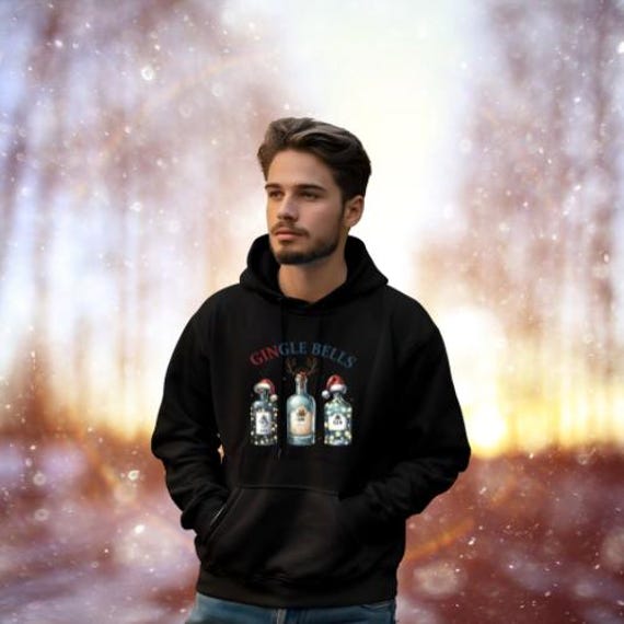 Unisex Gingle Bells Hoodie | Lustiger Gin Weihnachts Pullover Für Männer & Frauen Winter Mode Geschenk Liebhaber von BusybeeShopDE