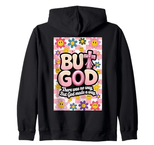 But God Christliche Blumenschleife, Rosa, Heilige Schrift für Jugendliche und Mädchen Kapuzenjacke von But God Christian Jesus Youth Teen Girl Tee