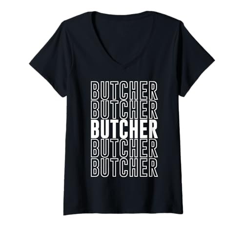 Damen Metzger T-Shirt mit V-Ausschnitt Damen Metzger T-Shirt mit V-Ausschnitt von Butcher Apparel