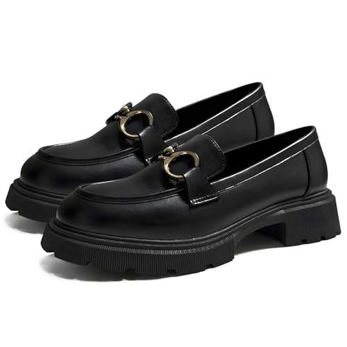 Butevar Damen Chunky Loafers Bequeme Slip-On Plattform Casual Dressy Business Schuhe, Schwarz, 36 EU Butevar Damen Chunky Loafers Bequeme Slip-On Plattform Casual Dressy Business Schuhe, Schwarz, 36 EU von Butevar